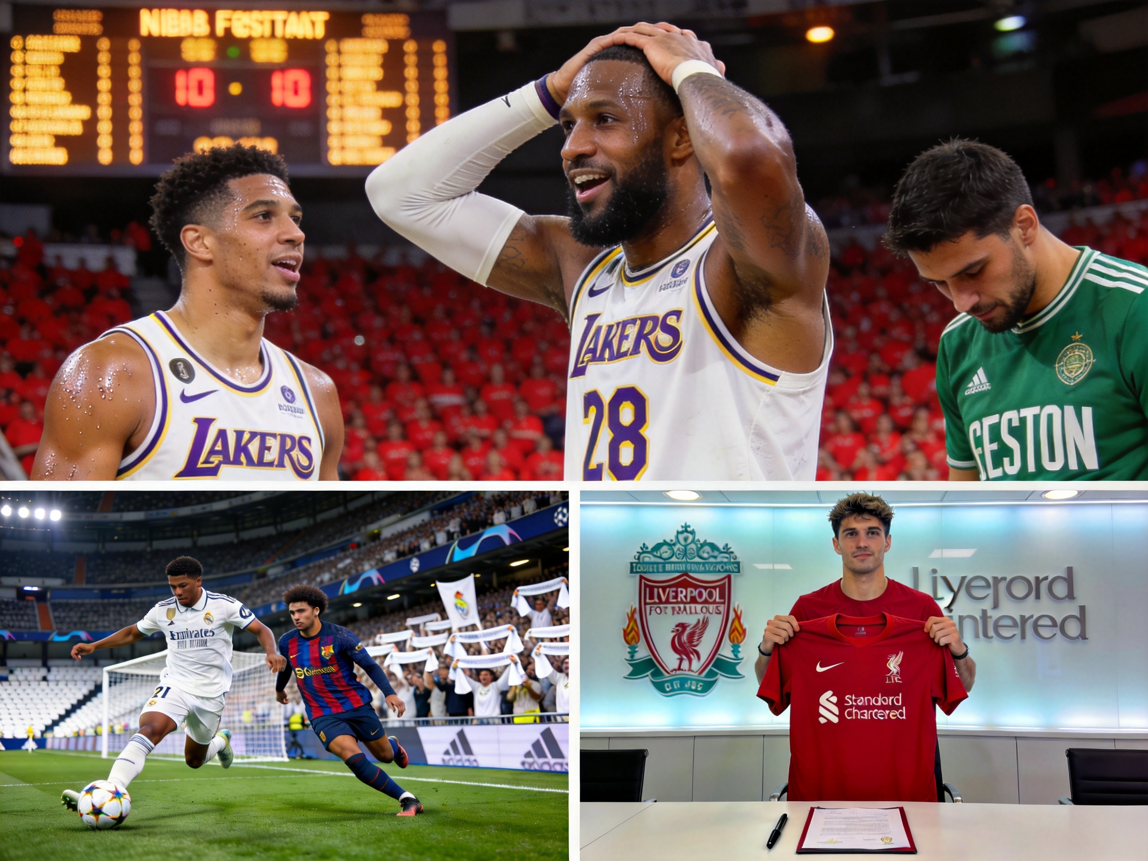 NBA总决赛加时赛湖人险胜凯尔特人画面